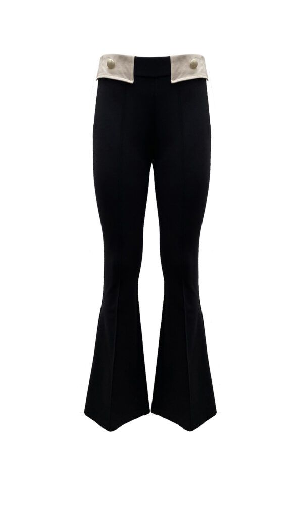 BICOLOR TROUSERS IN BISTRETCH FABRIC