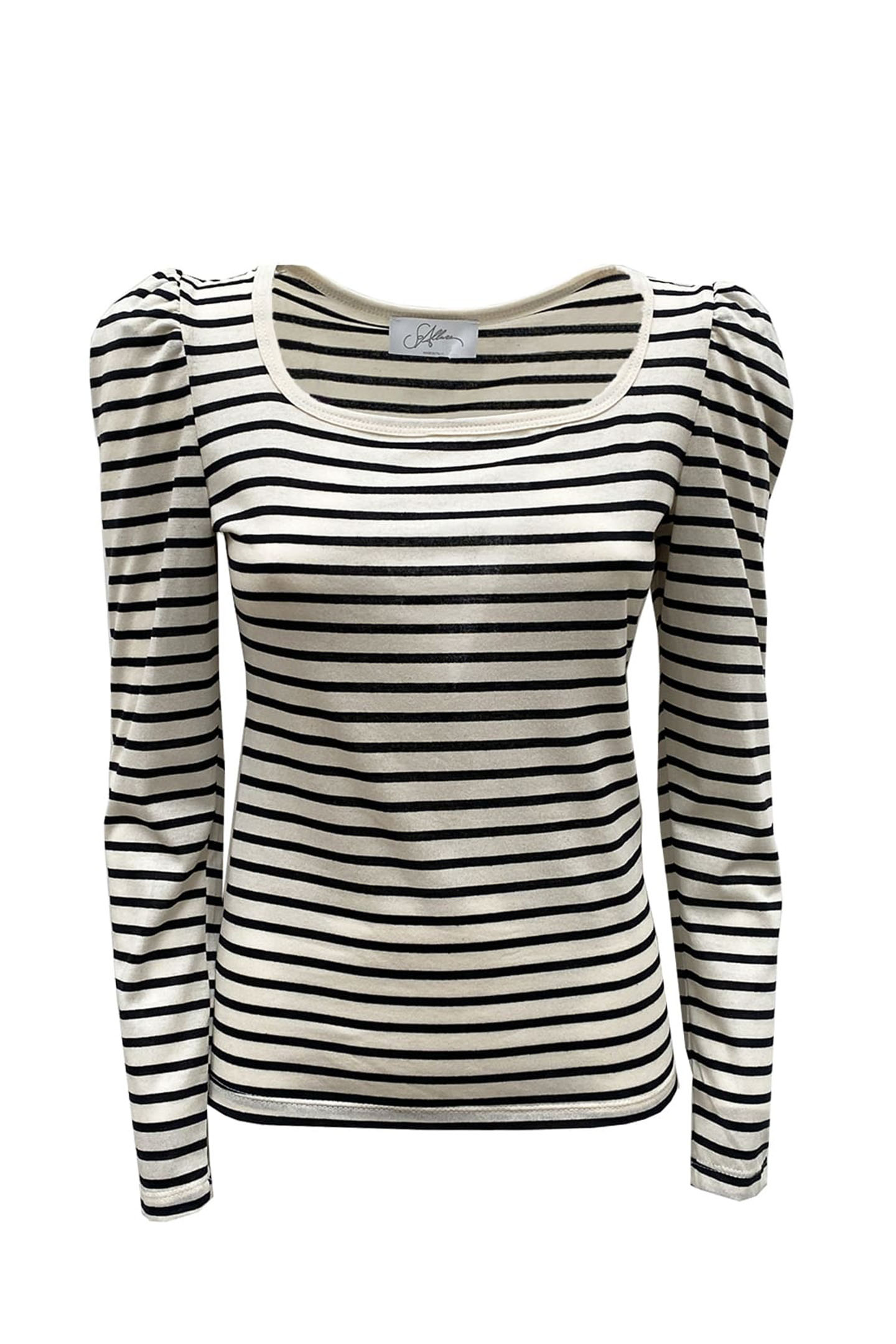 STRIPED SQUARE NECK T-SHIRT - SoAllure