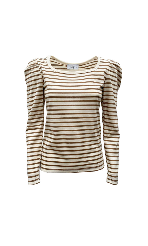 STRIPED SQUARE NECK T-SHIRT