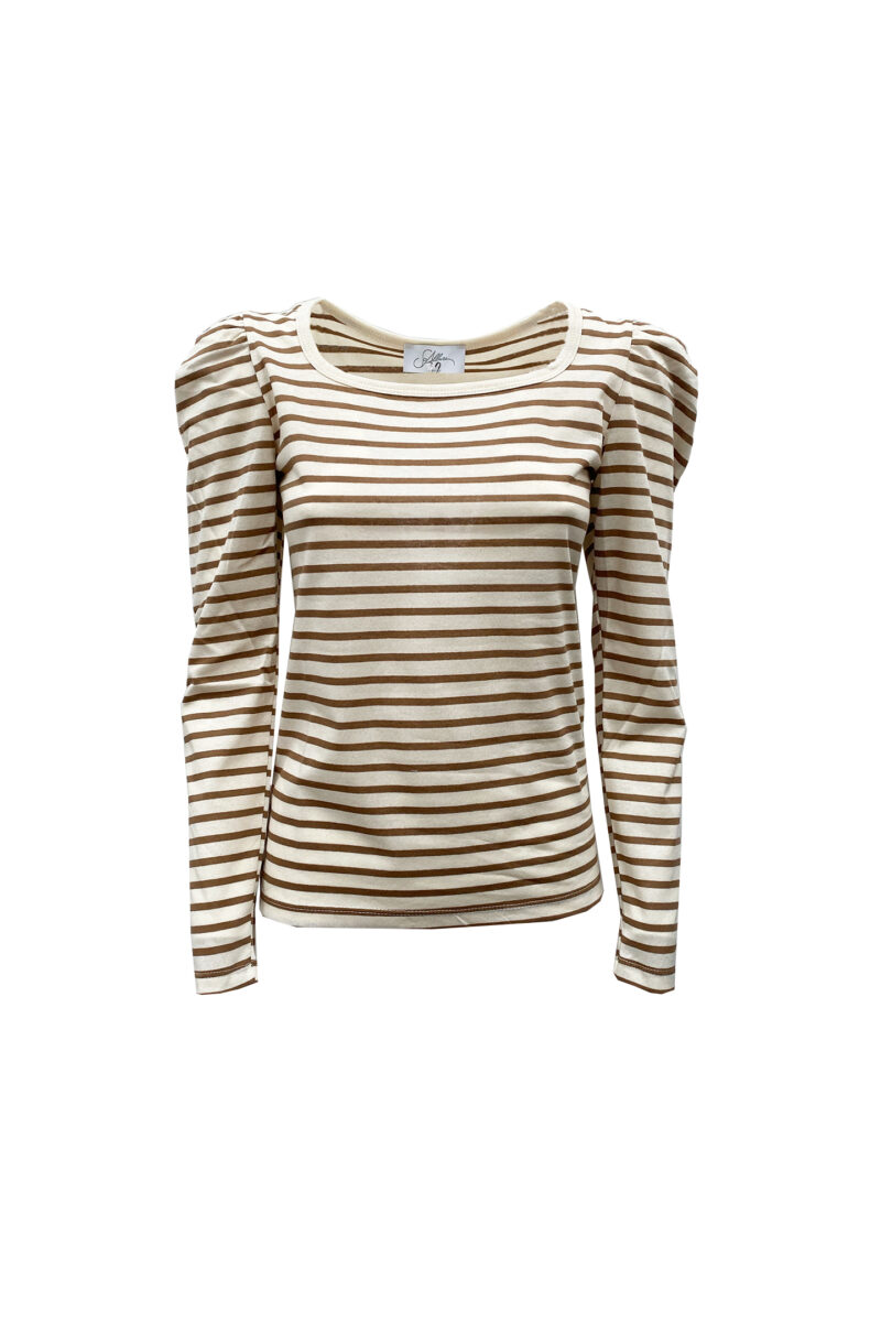 STRIPED SQUARE NECK T-SHIRT