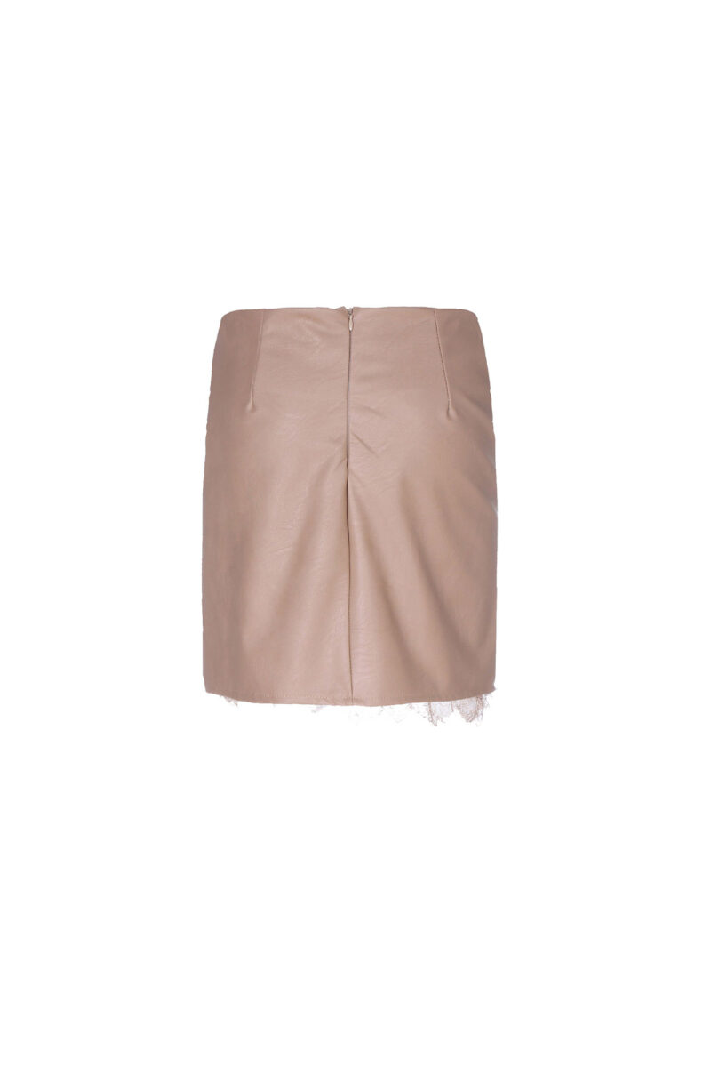 ECO-LEATHER MINI SKIRT WITH LACE