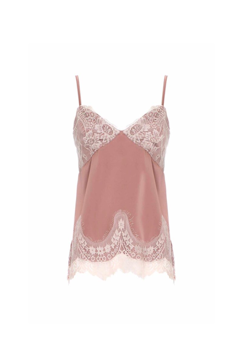 TOP IN SATIN AND LACE