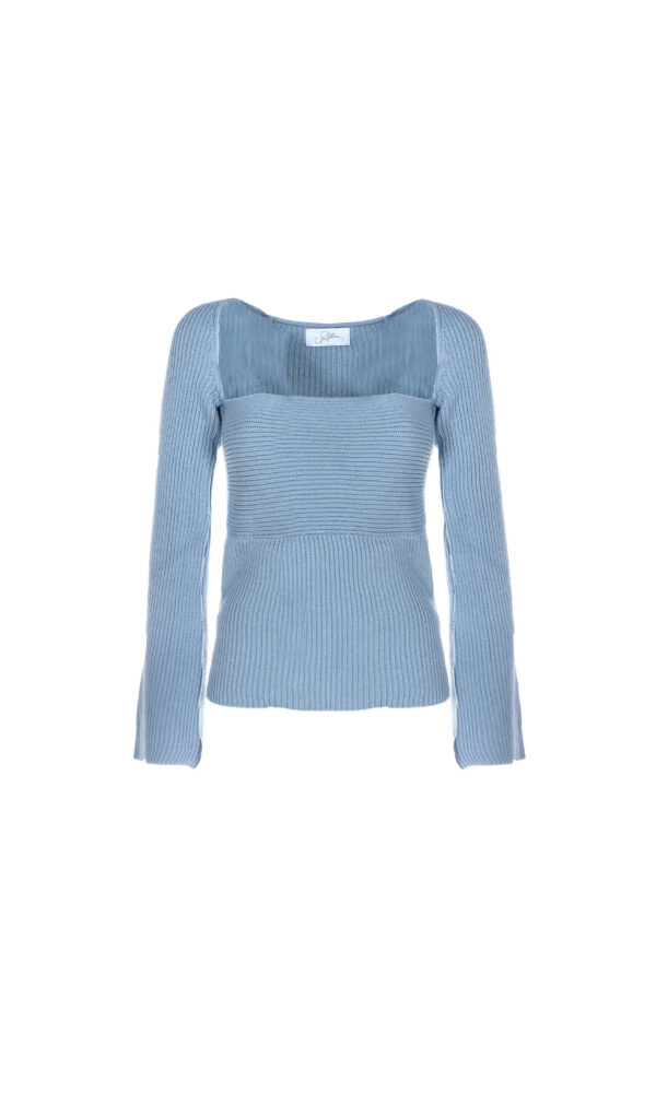 KNIT WITH A SQUARE RIBBED NECKLINE