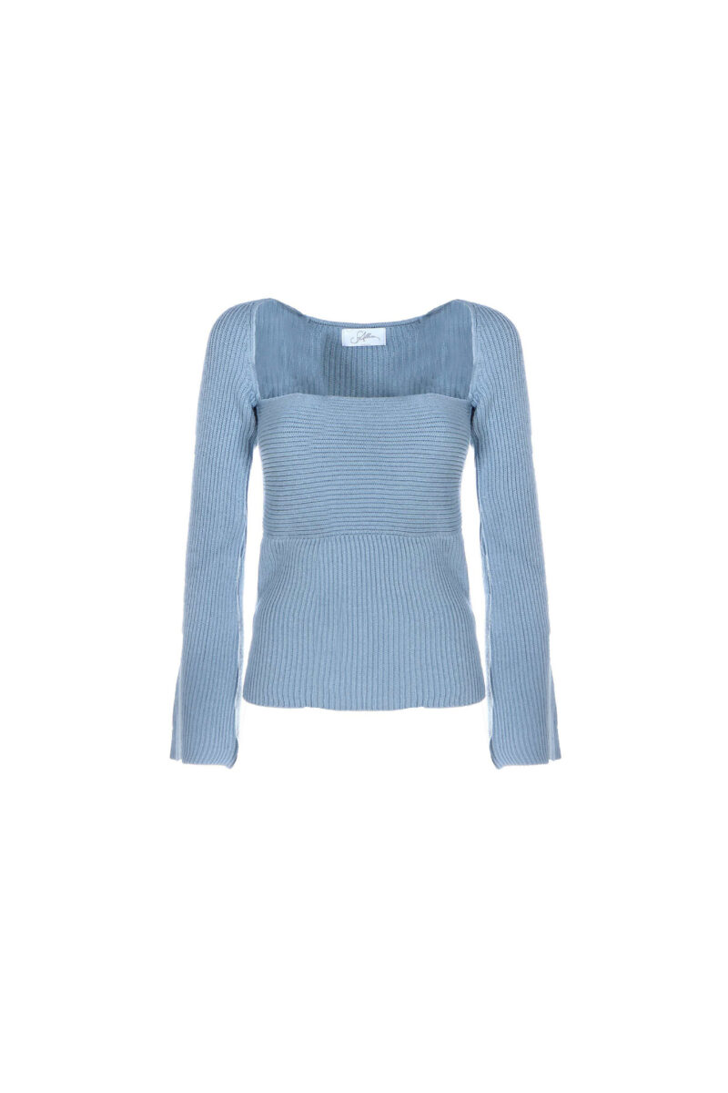 KNIT WITH A SQUARE RIBBED NECKLINE