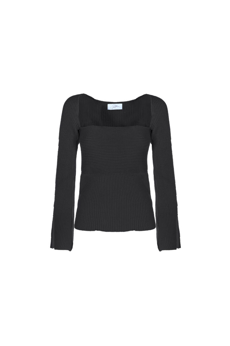 KNIT WITH A SQUARE RIBBED NECKLINE