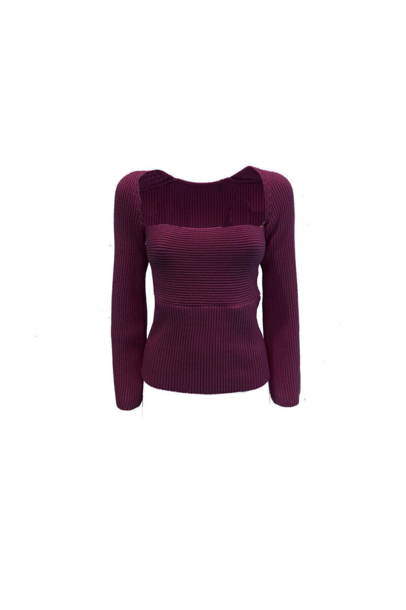 KNIT WITH A SQUARE RIBBED NECKLINE