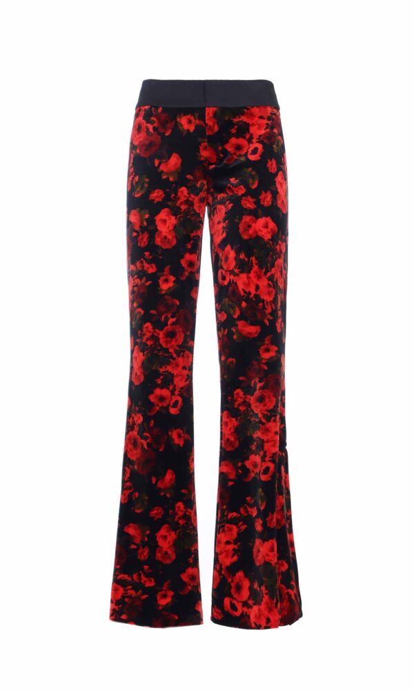 PALAZZO VELVET FLOWER TROUSERS