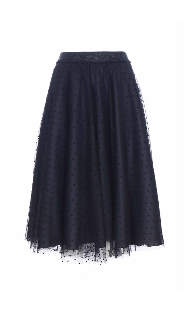 MIDIE TULLE POLKA DOTS FLOCK SKIRT