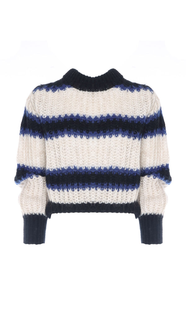 CONTRAST STRIPED WOOL SWEATER