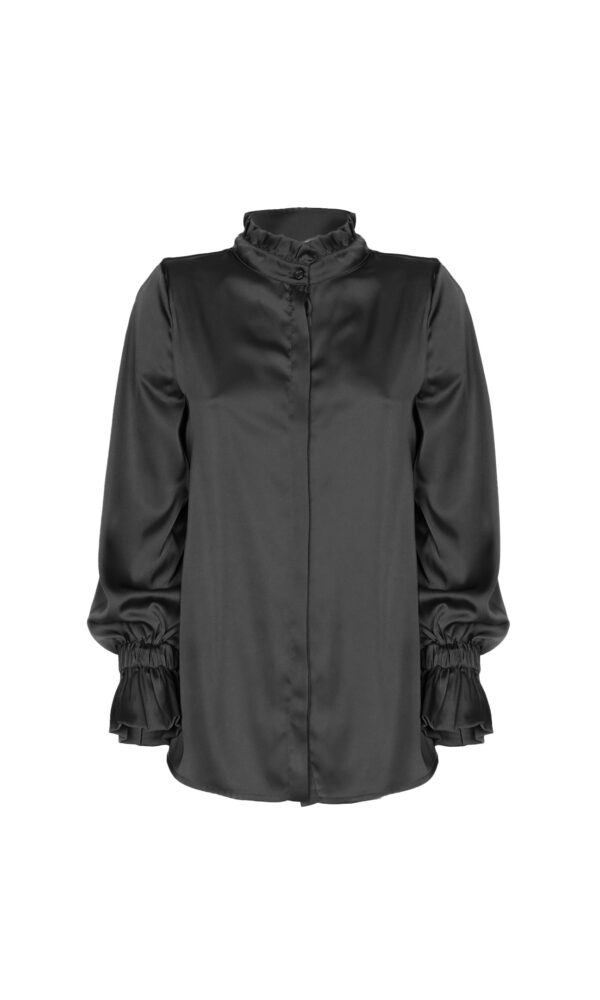 SATIN SHIRT WITH RUFFLES