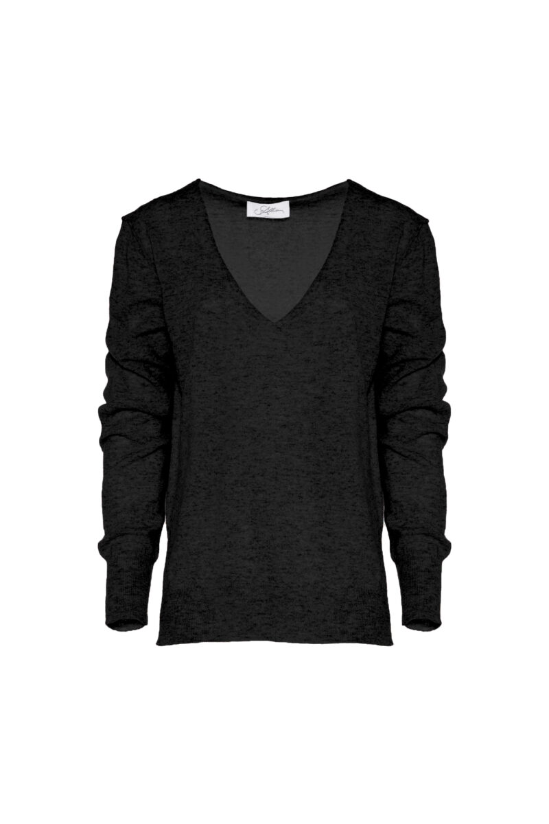 OVERSIZED V-PULLOVER IN MERINO WOOL - Image 6