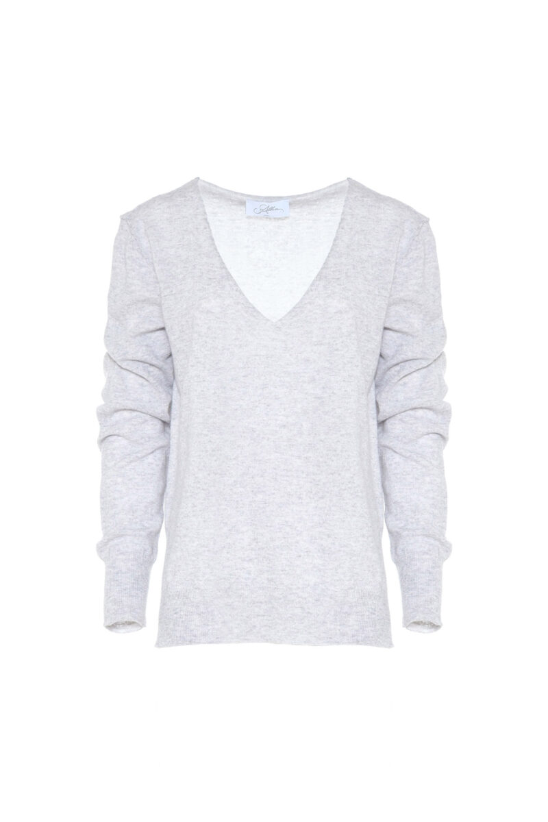 OVERSIZED V-PULLOVER IN MERINO WOOL