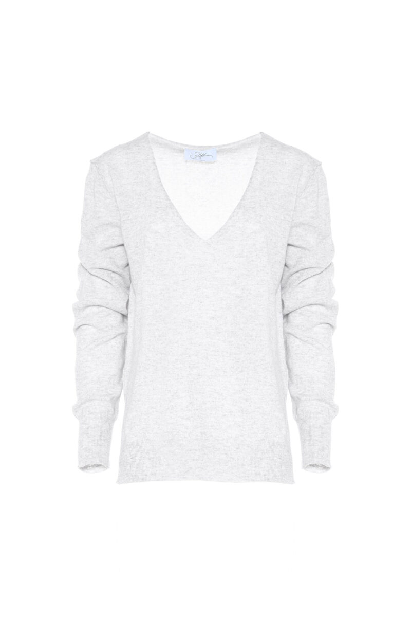 OVERSIZED V-PULLOVER IN MERINO WOOL - Image 3