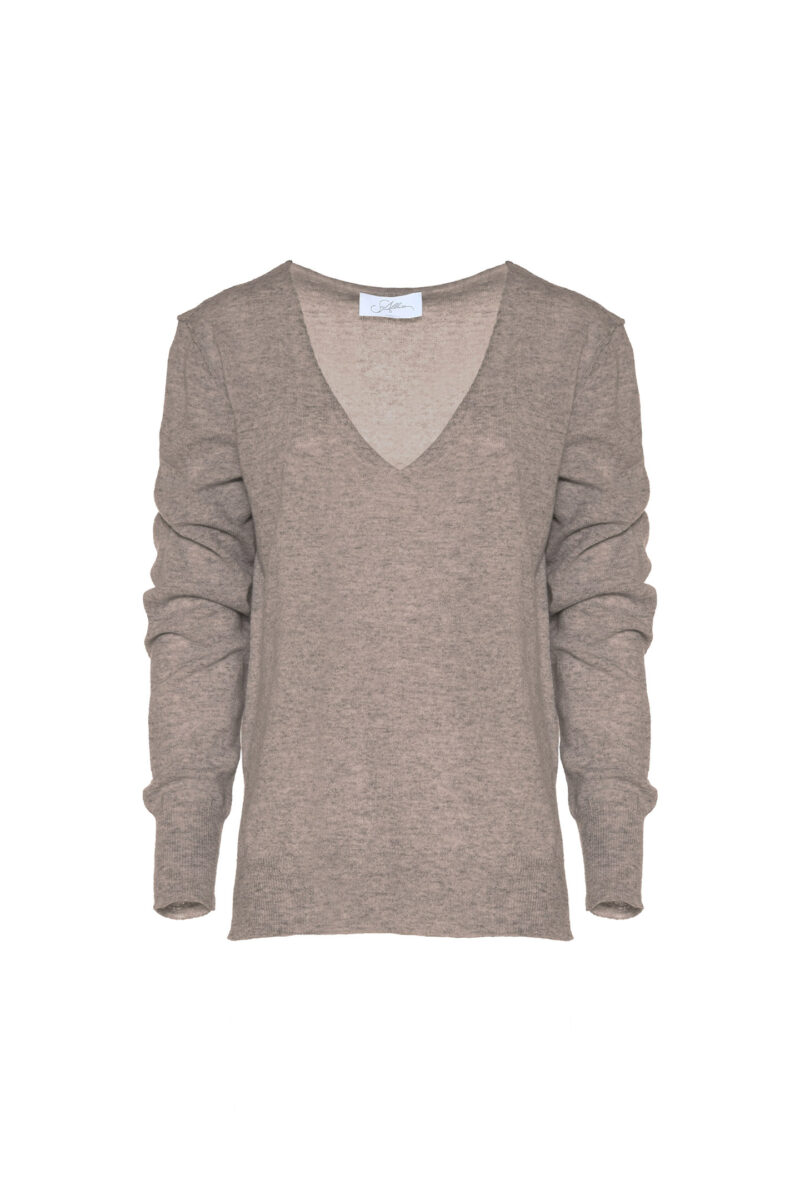 OVERSIZED V-PULLOVER IN MERINO WOOL - Image 4