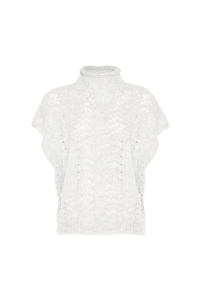 GILET MISTO LANA PUNTO VENTAGLIO - immagine 8