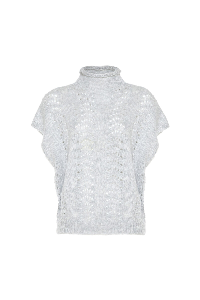 GILET MISTO LANA PUNTO VENTAGLIO
