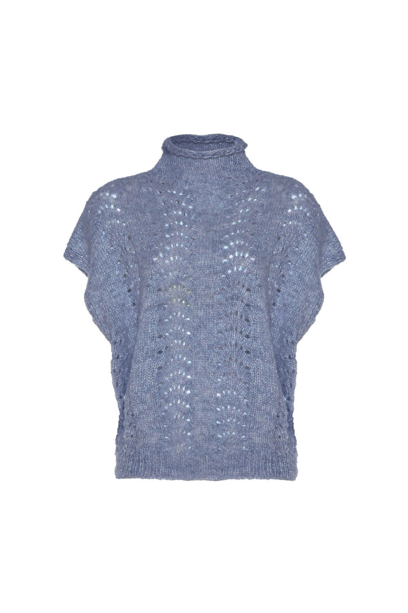 GILET MISTO LANA PUNTO VENTAGLIO - immagine 6