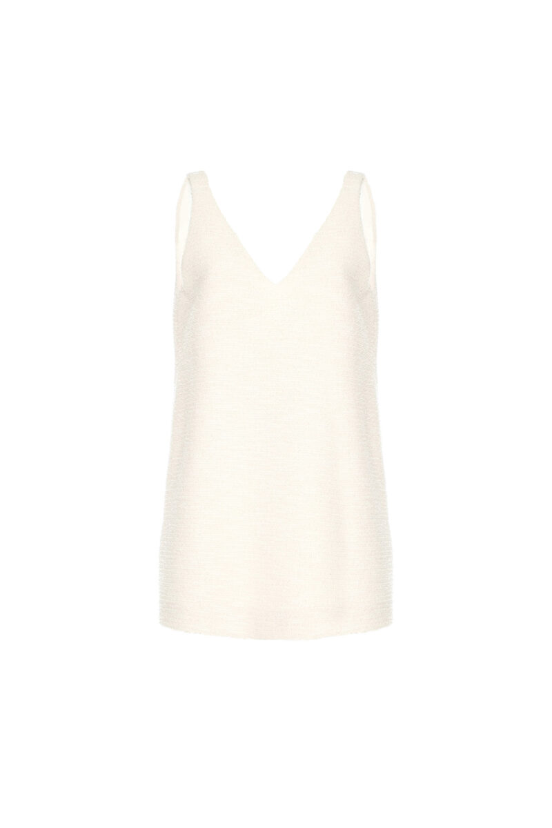 BOUCLÉ DRESS WITH DEEP NECKLINE