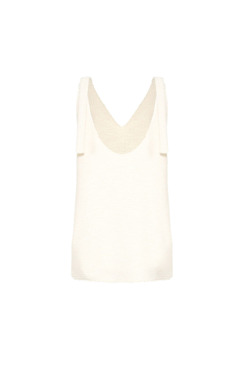 BOUCLÉ DRESS WITH DEEP NECKLINE - Image 4