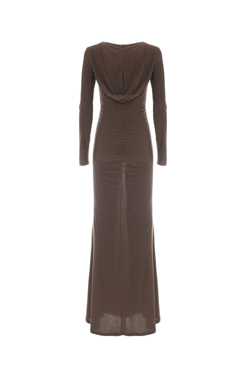 LONG DRESS WITH HOOD IN SOLID JERSEY - Image 5