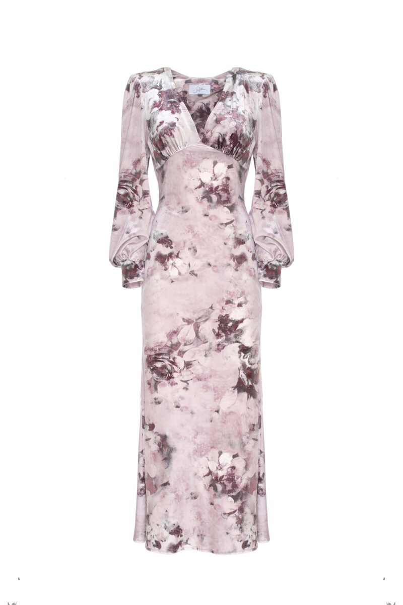 FLORAL VELVET DRESS - Image 4