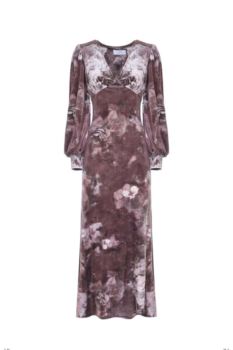 FLORAL VELVET DRESS - Image 3