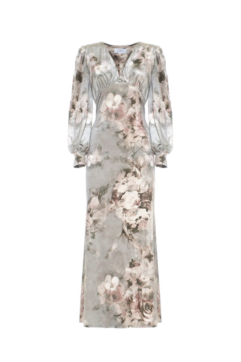 FLORAL VELVET DRESS