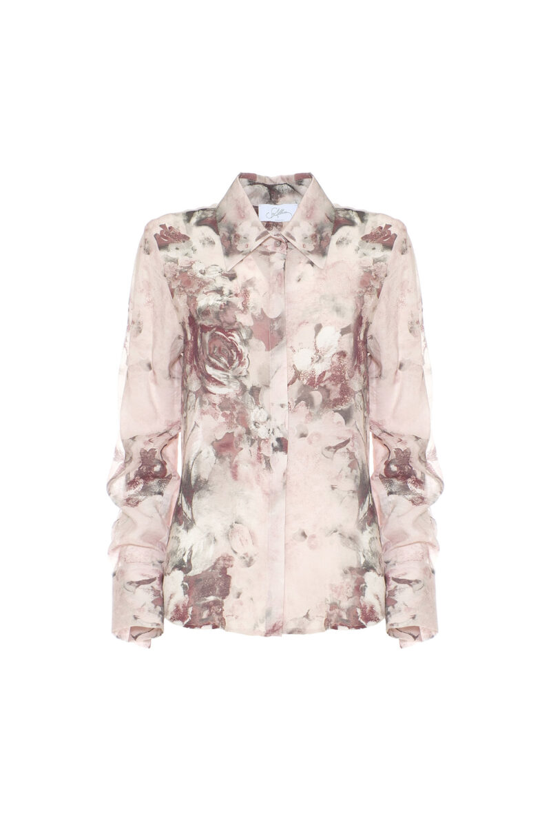 VISCOUSE SHIRT WITH FLORAL PATTERN