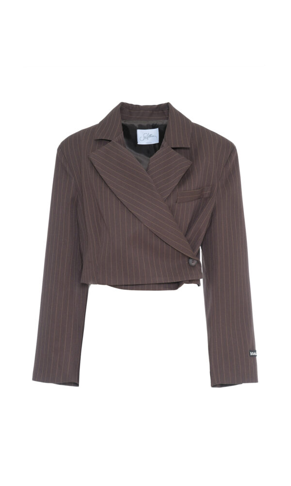 GIACCA CROP MOTIVO GESSATO