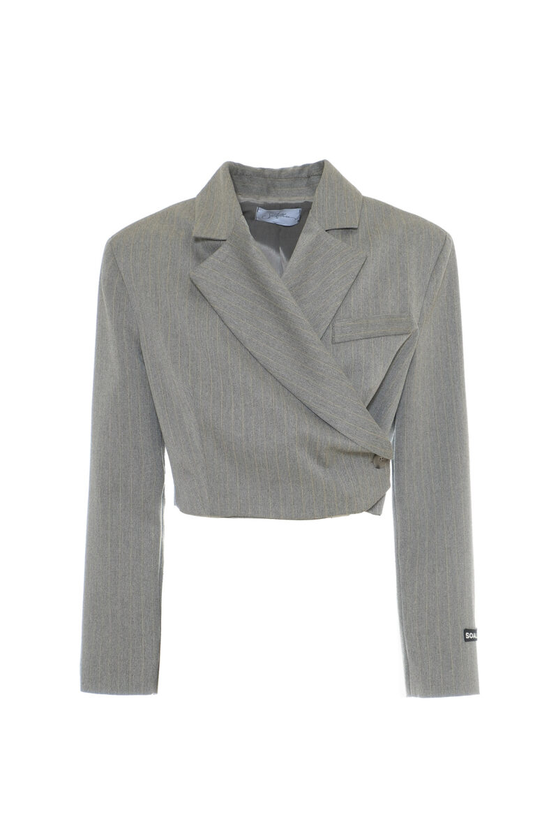 CROPPED JACKET WITH PIPED PATTERN - Image 4