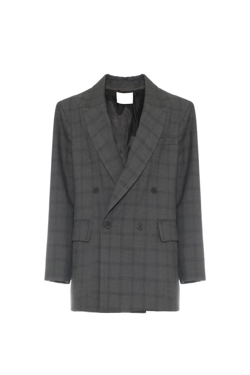 WOOL JACKET WITH CHECK PATTERN