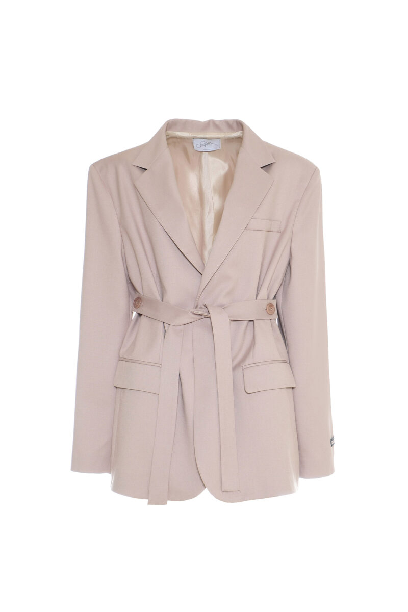 OVERJACKET WITH BELT BOY'S FABRIC