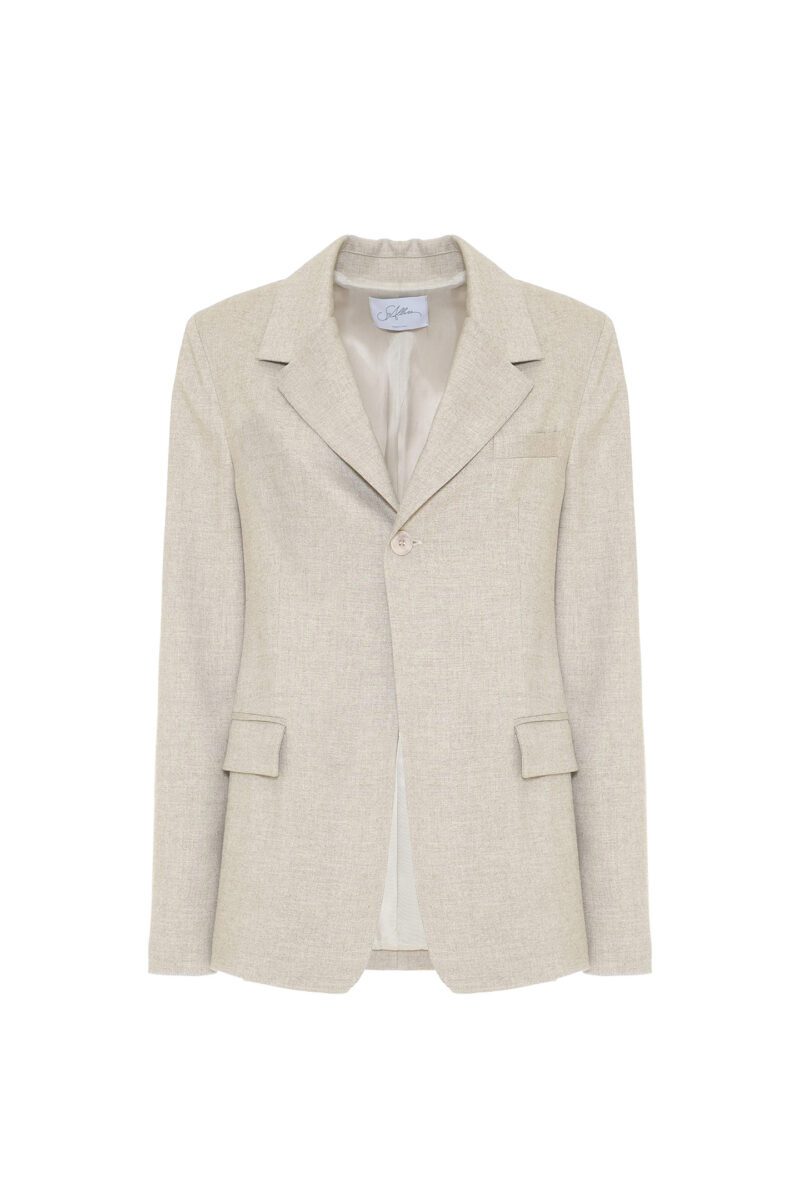 SLIM-FIT JACKET IN MELANGE FABRIC