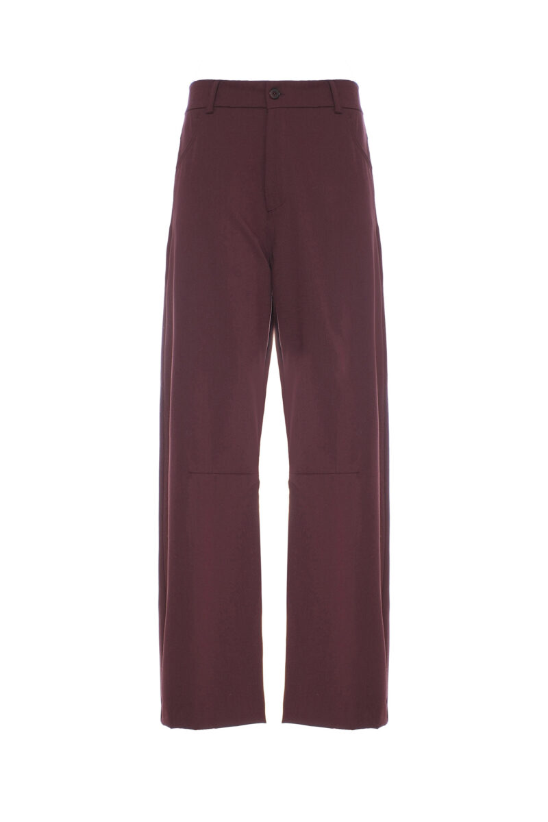 PANTALONI BARREL IN MISTO LANA