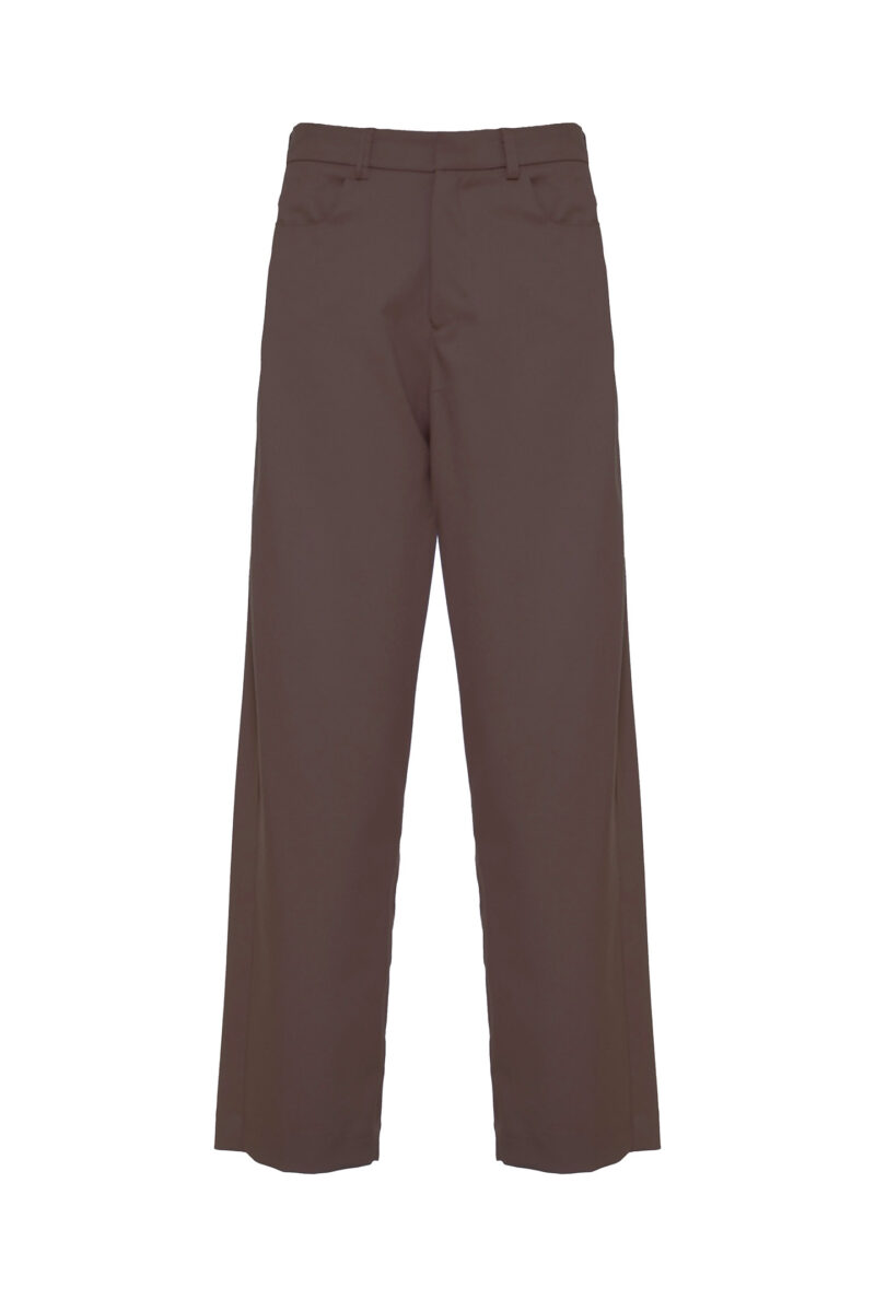 STRAIGHT-LEG TROUSERS IN BOY FABRIC