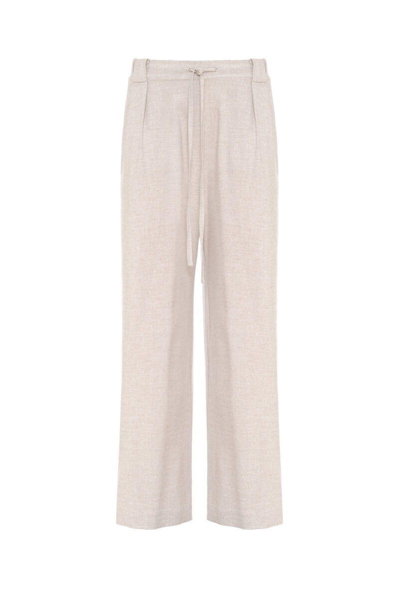 WIDE-LEG TROUSERS WITH MELANGE DRAWSTRING - Image 8