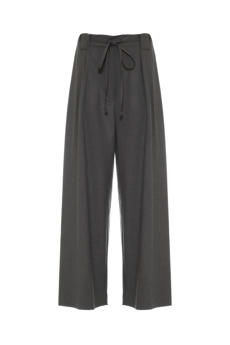 WIDE-LEG TROUSERS WITH MELANGE DRAWSTRING - Image 7