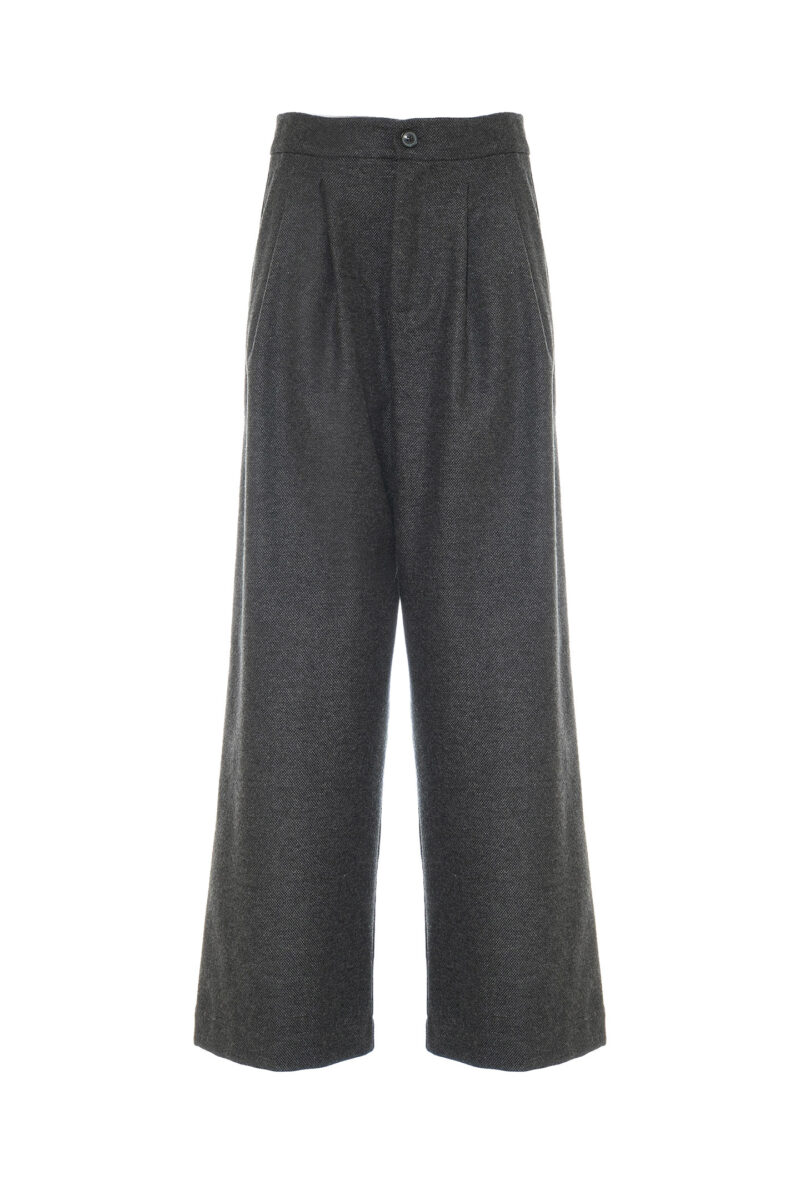 SALT AND PEPPER WOOL BLEND TROUSERS - Image 4