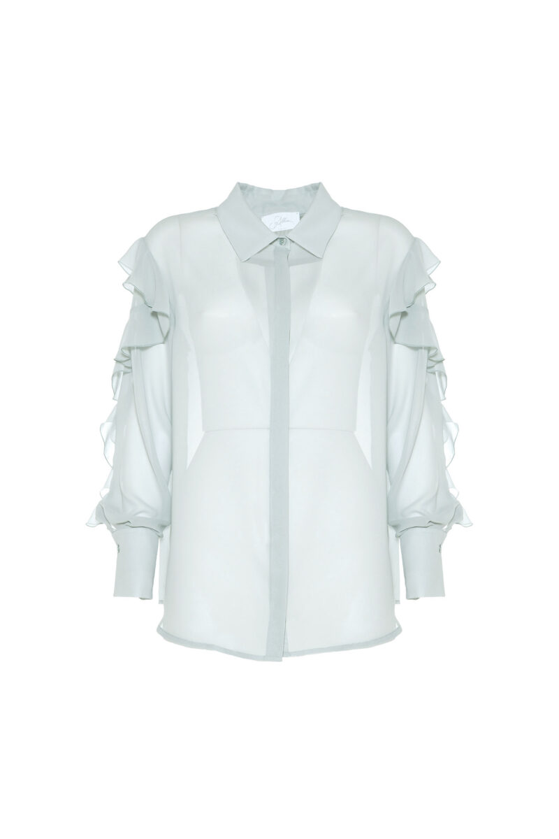 CAMICIA FLUIDA IN CHIFFON CON VOLANT