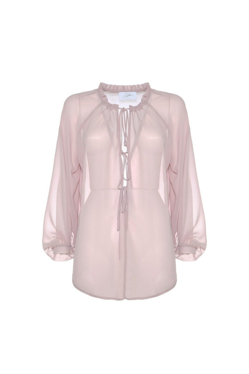 BLUSA CON LACCI IN CHIFFON