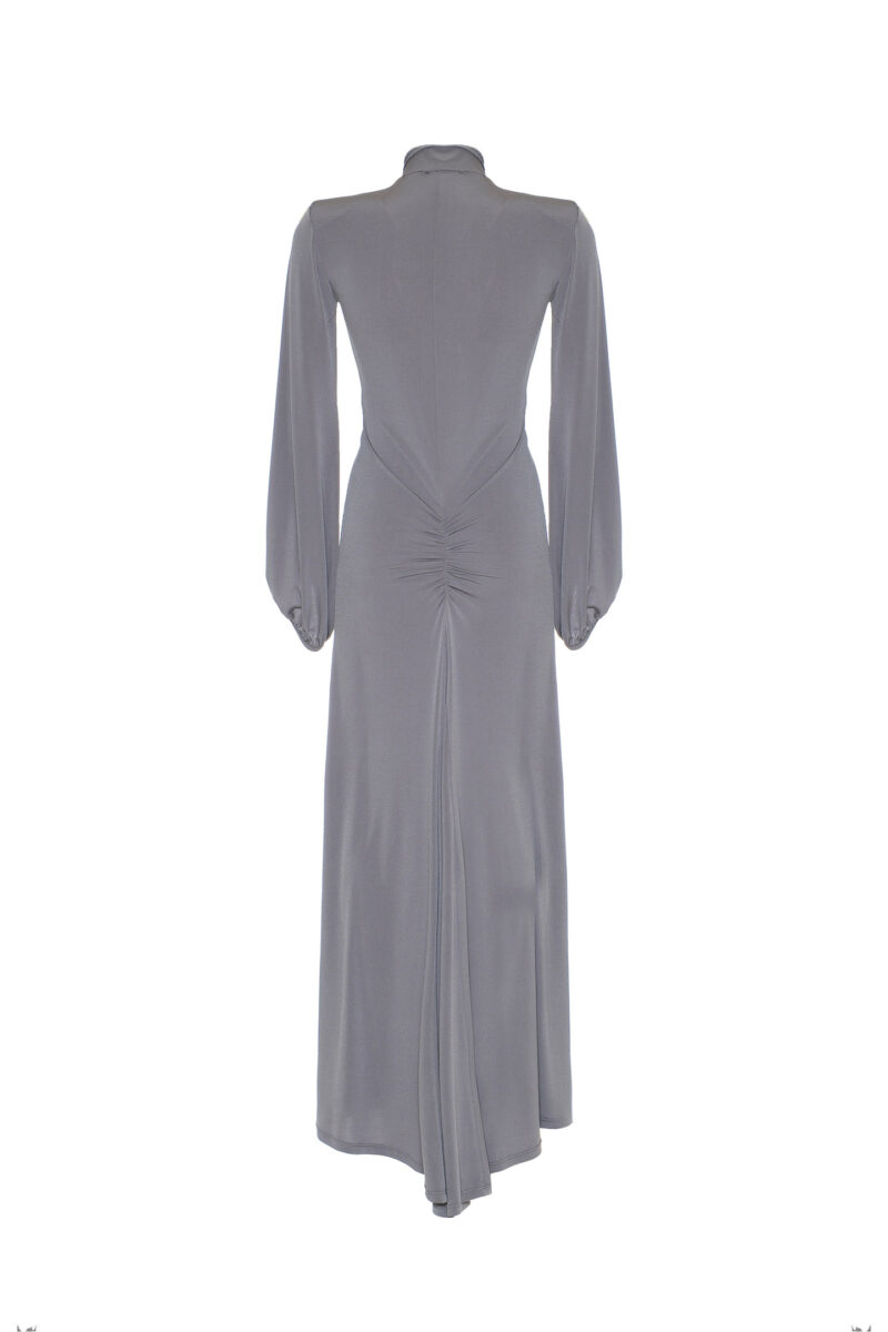 LONG JERSEY DRESS WITH SCARF COLLAR - Image 5