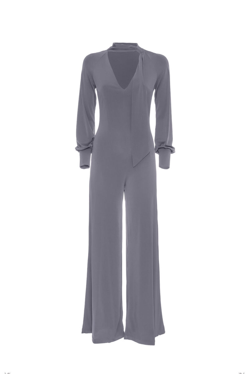 JUMPSUIT WITH SCARF COLLAR IN JERSEY - Image 6