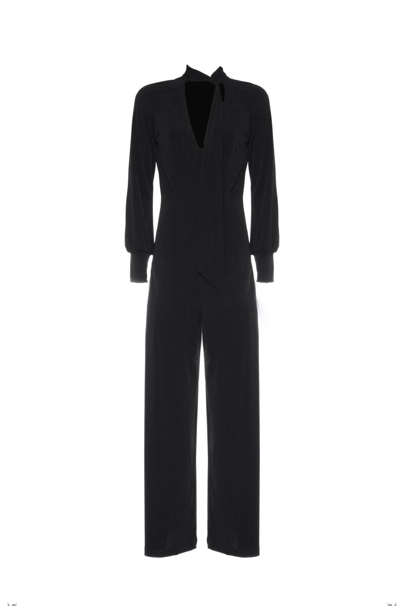 JUMPSUIT WITH SCARF COLLAR IN JERSEY - Image 5