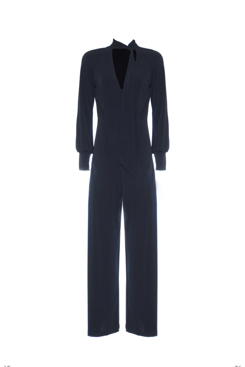JUMPSUIT WITH SCARF COLLAR IN JERSEY