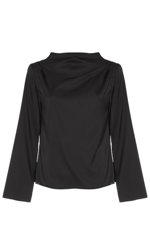 BLUSA CON COLLO A CRATERE IN RASO