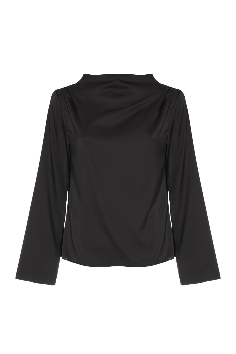 BLUSA CON COLLO A CRATERE IN RASO - immagine 5