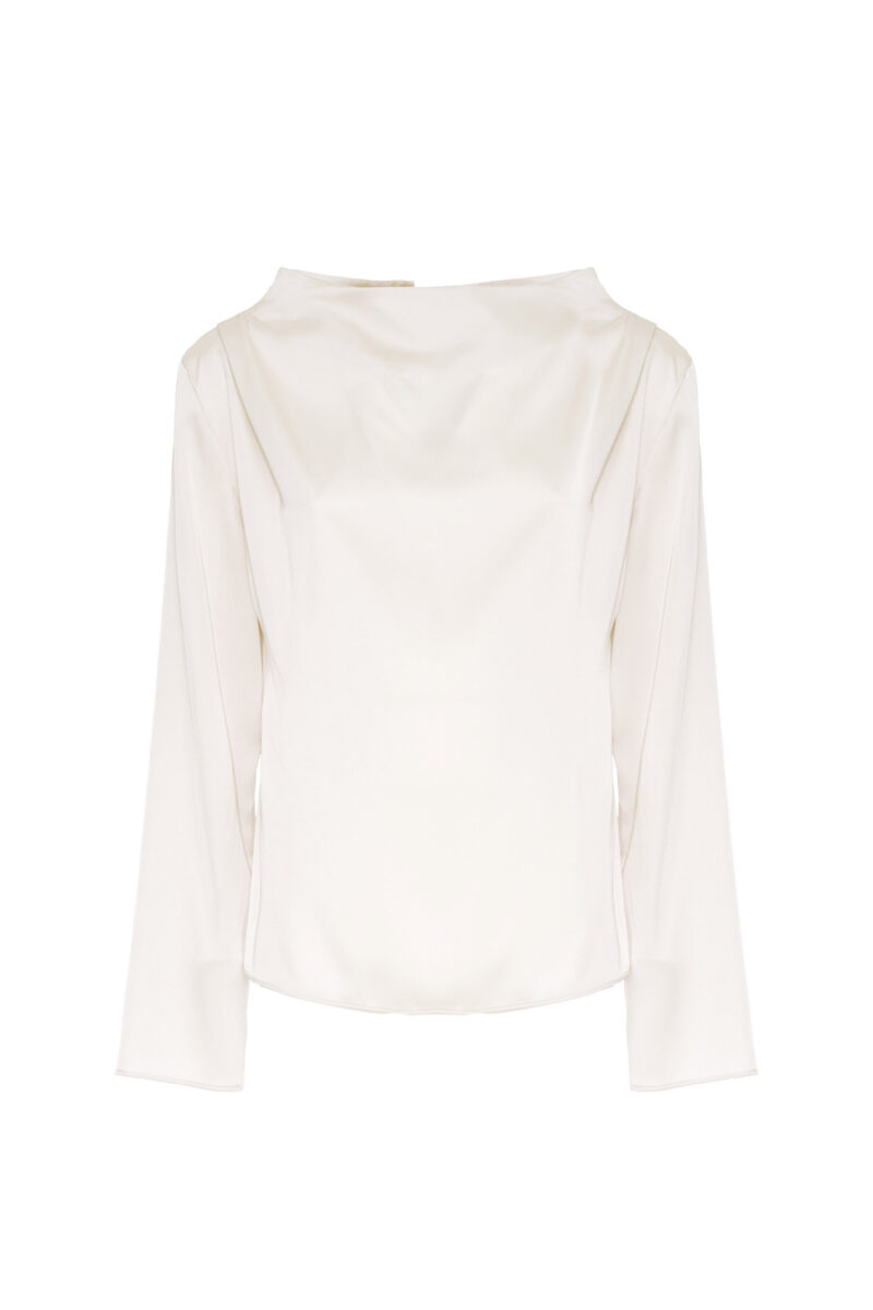 BLUSA CON COLLO A CRATERE IN RASO - immagine 3