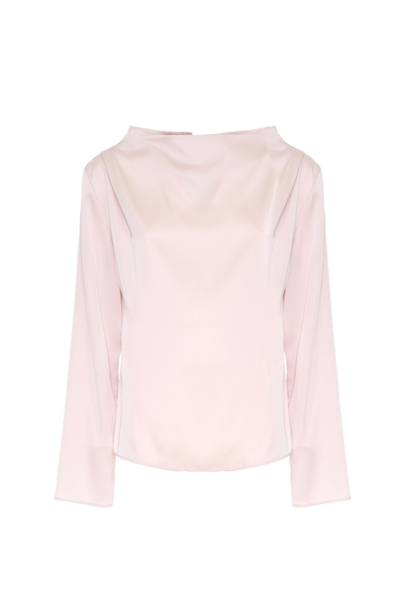 BLUSA CON COLLO A CRATERE IN RASO - immagine 4