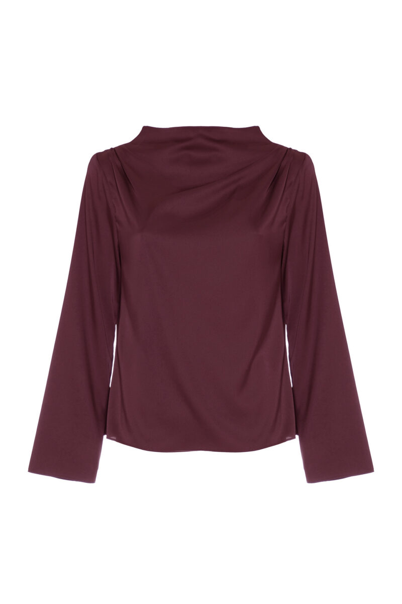 BLUSA CON COLLO A CRATERE IN RASO - immagine 7