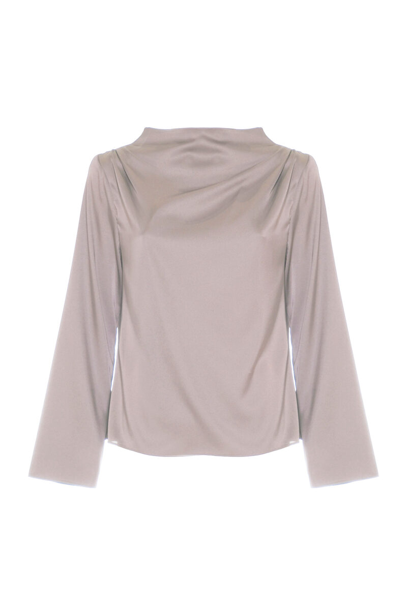 BLUSA CON COLLO A CRATERE IN RASO - immagine 6